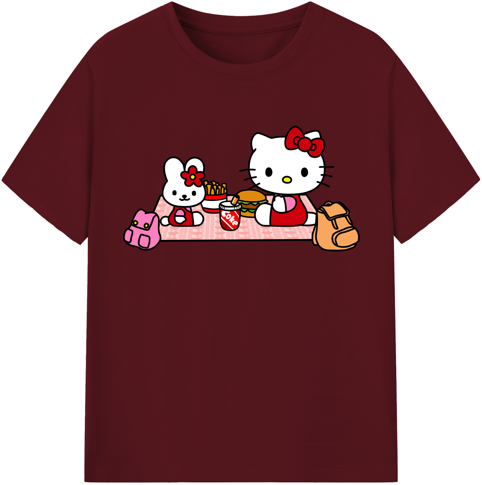 （画像用） Hello Kitty ハローキティ 綿100％半袖Tシャツ（フロントプリント）
